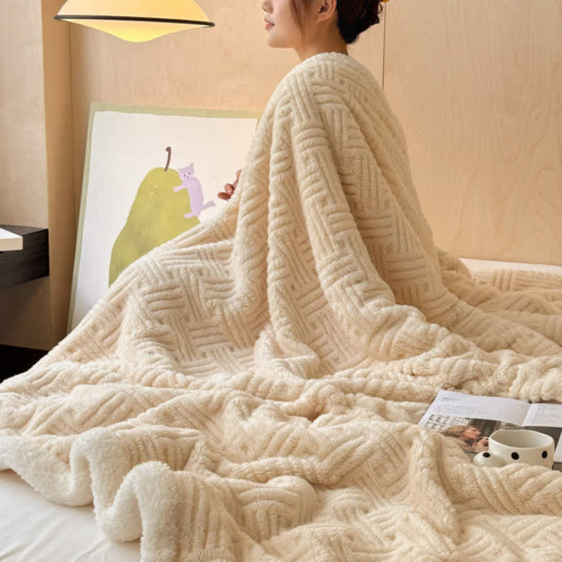 Weighted Blanket Fleece Throw Bed | Textured