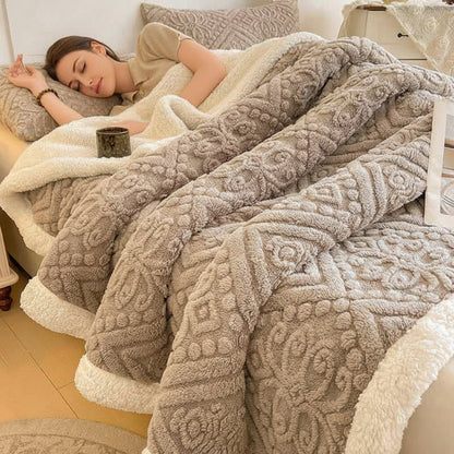 Weighted Blankets Embossed Fleece Bed | Pastel