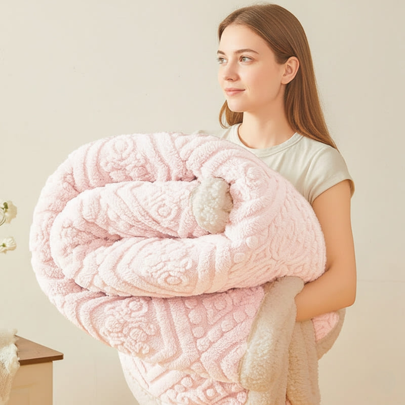 Weighted Blankets Embossed Fleece Bed | Pastel
