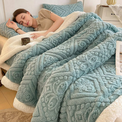 Weighted Blankets Embossed Fleece Bed | Pastel