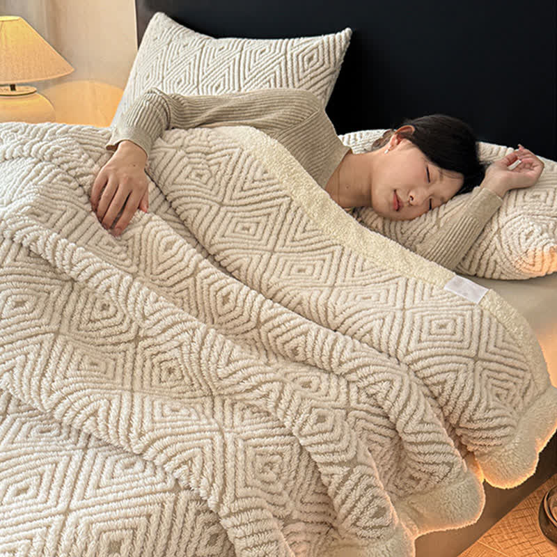 Weighted Blankets Fleece Bed | Diamond Pattern