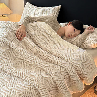 Weighted Blankets Fleece Bed | Diamond Pattern