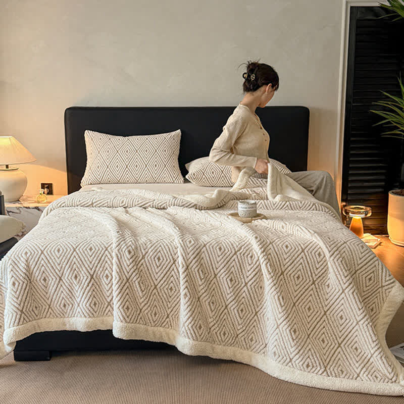 Weighted Blankets Fleece Bed | Diamond Pattern