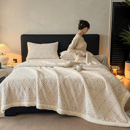 Weighted Blankets Fleece Bed | Diamond Pattern