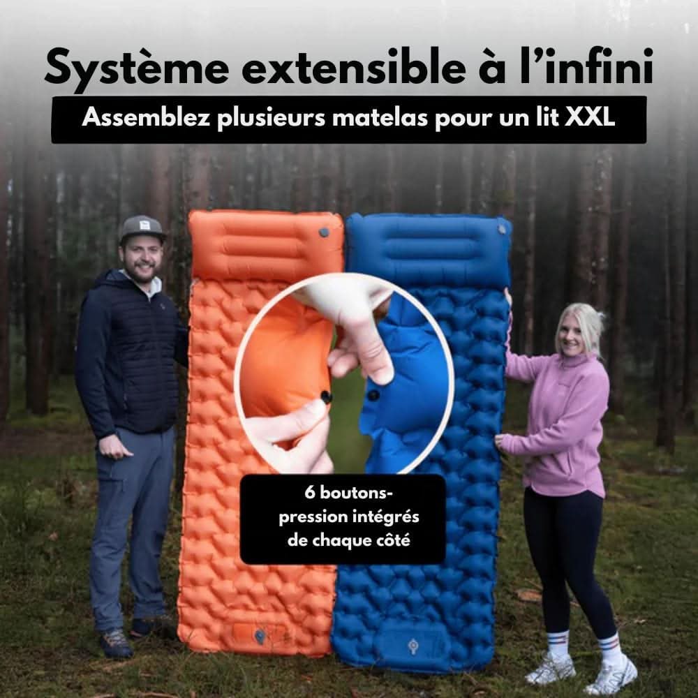 Lumyhome | Inflatable Camping Mattress with Foot Pump & Built-In Pillow
