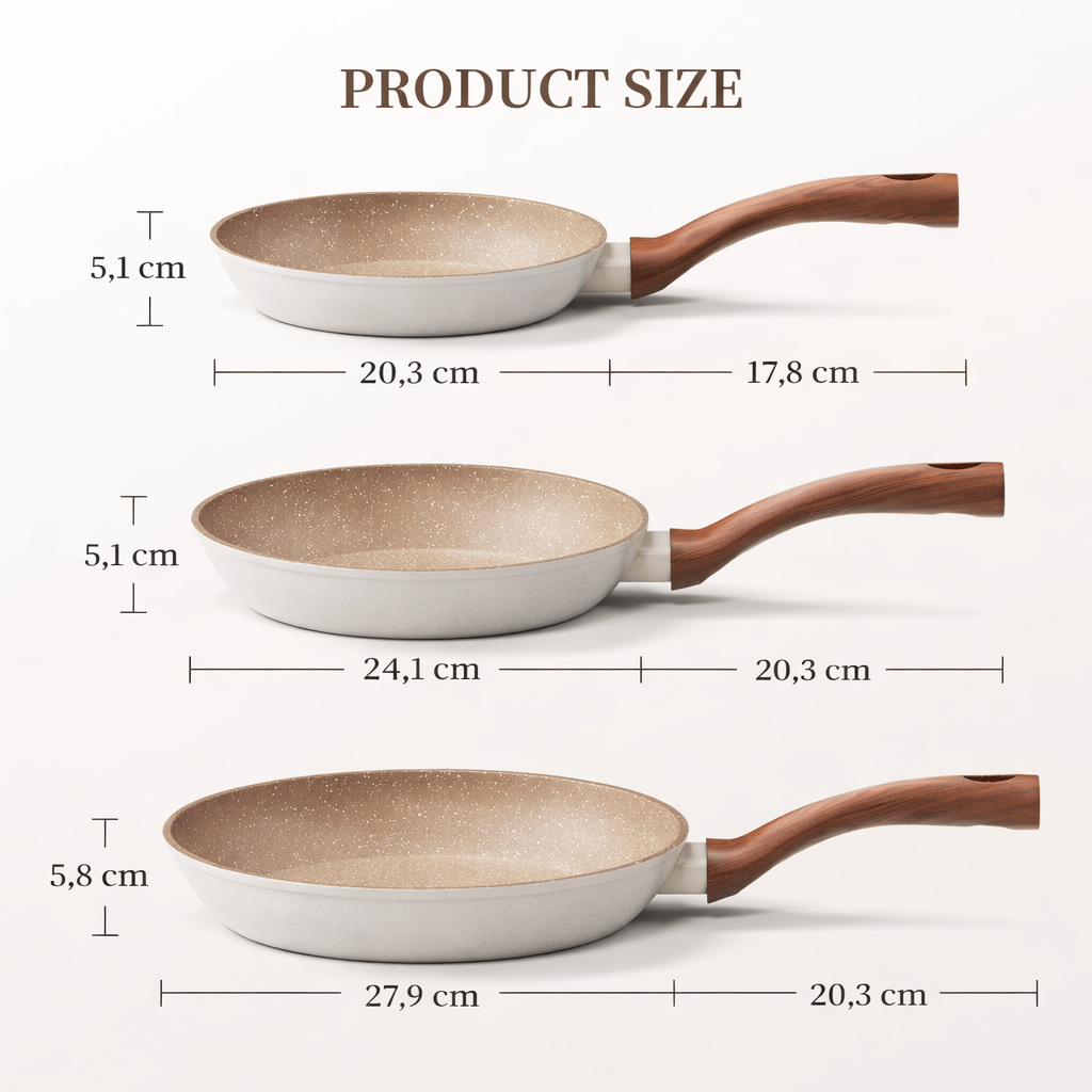 ALUGRAN – Non-Stick Skillet Durable Aluminum Fry Pan with Granite Coating