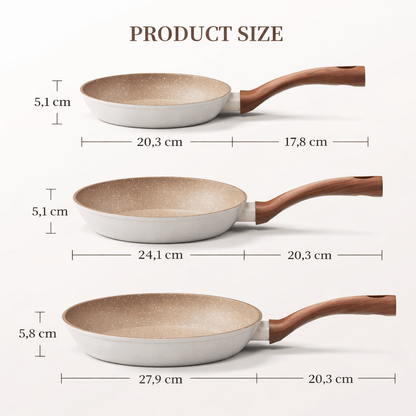 ALUGRAN – Non-Stick Skillet Durable Aluminum Fry Pan with Granite Coating
