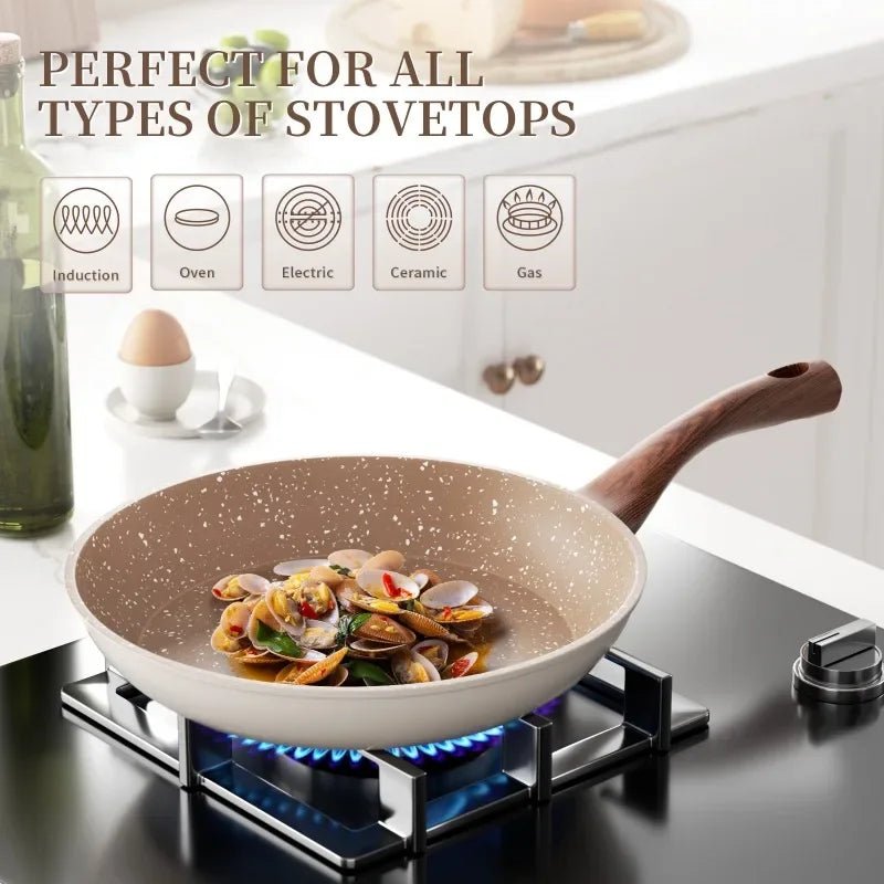 ALUGRAN – Non-Stick Skillet Durable Aluminum Fry Pan with Granite Coating