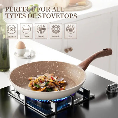 ALUGRAN – Non-Stick Skillet Durable Aluminum Fry Pan with Granite Coating