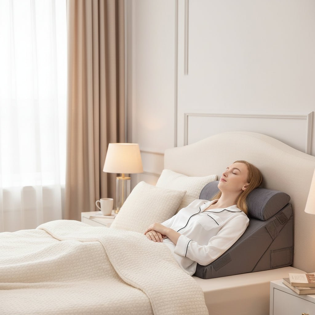 ANGLELIFT – Adjustable Memory Foam Wedge Pillow for Back Relief and Leg Elevation