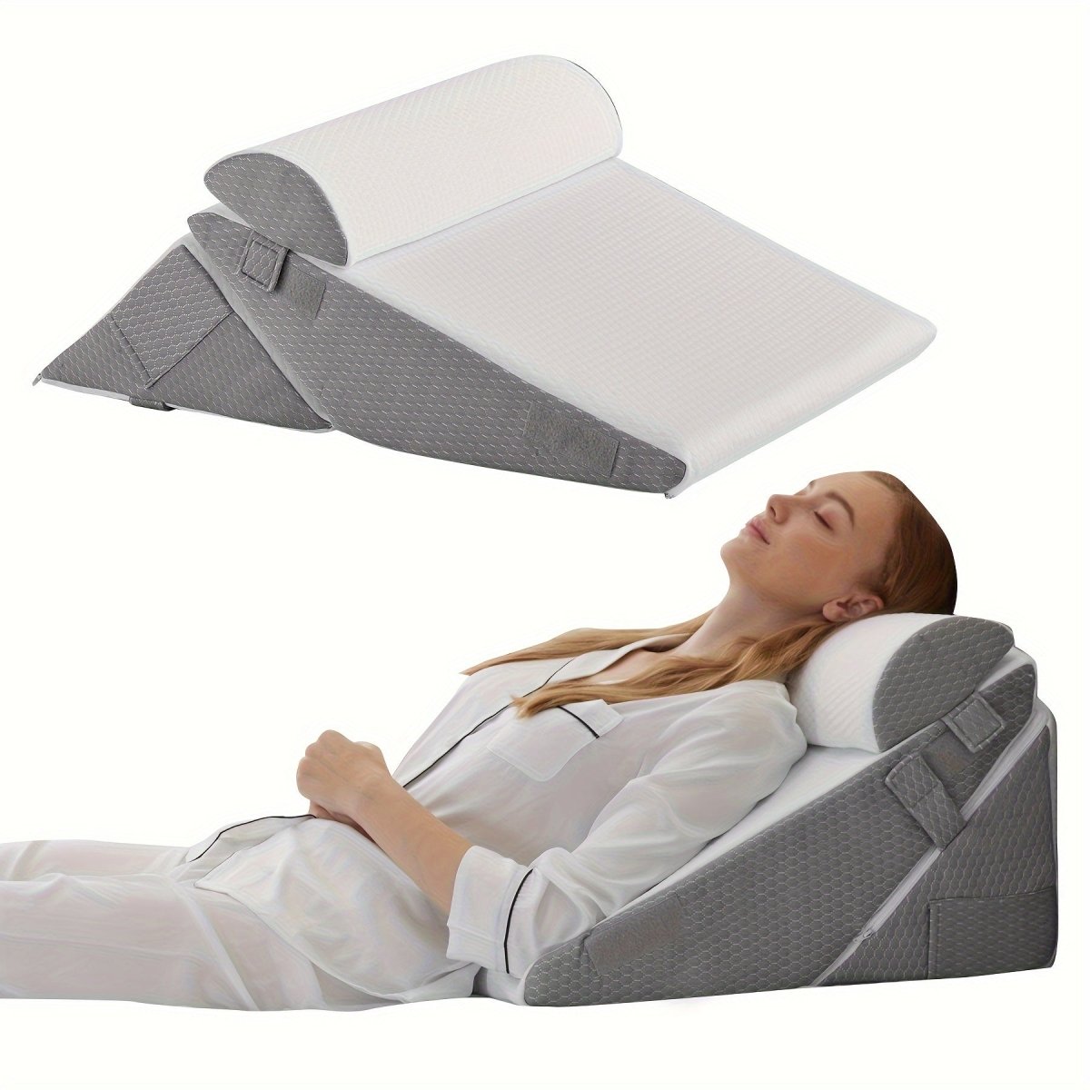 ANGLELIFT – Adjustable Memory Foam Wedge Pillow for Back Relief and Leg Elevation