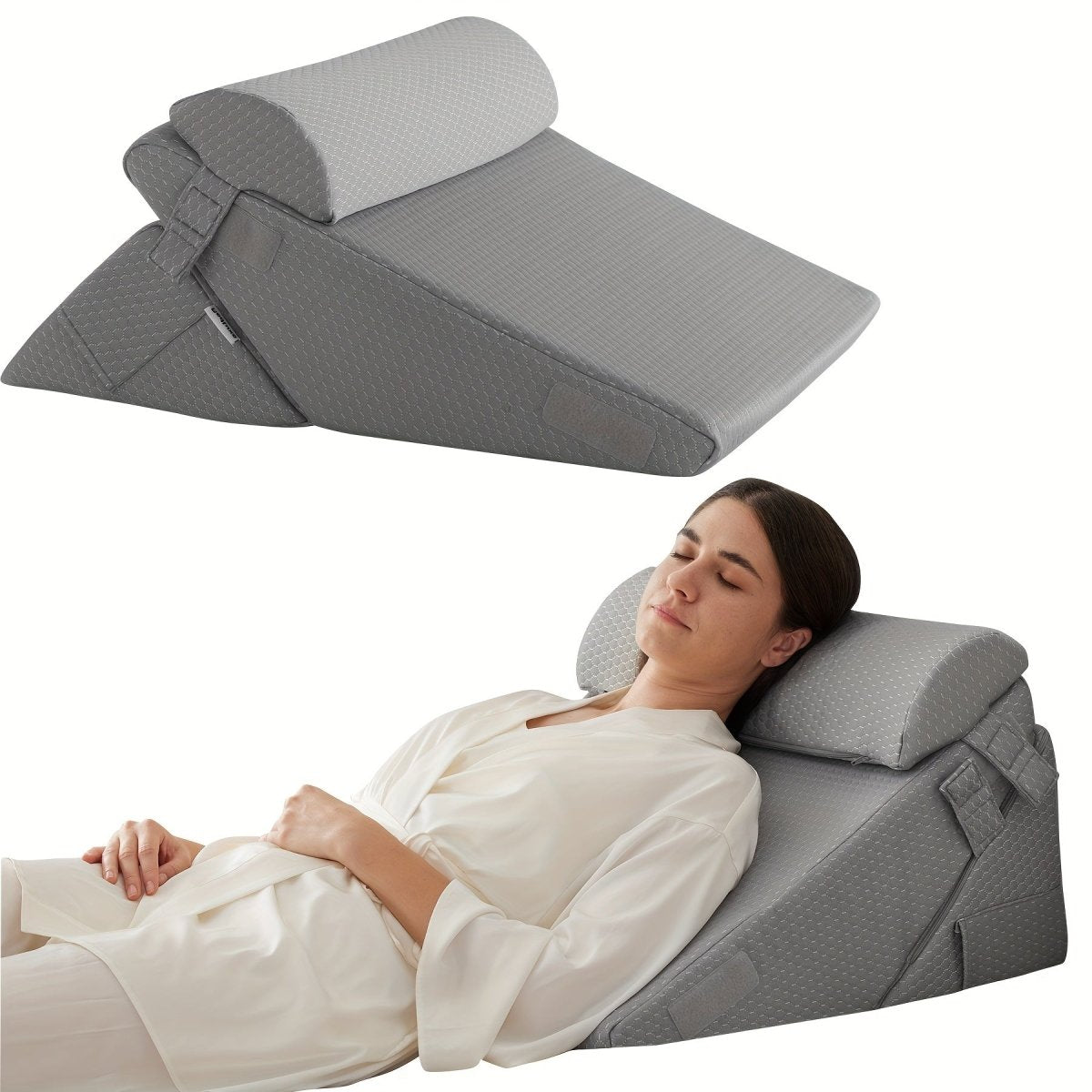 ANGLELIFT – Adjustable Memory Foam Wedge Pillow for Back Relief and Leg Elevation