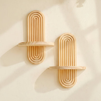 ARTISHELF – Boho Geometric Wooden Floating Shelves for Stylish Wall Storage