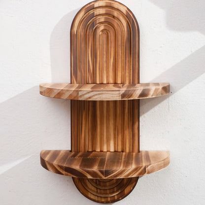 ARTISHELF – Boho Geometric Wooden Floating Shelves for Stylish Wall Storage