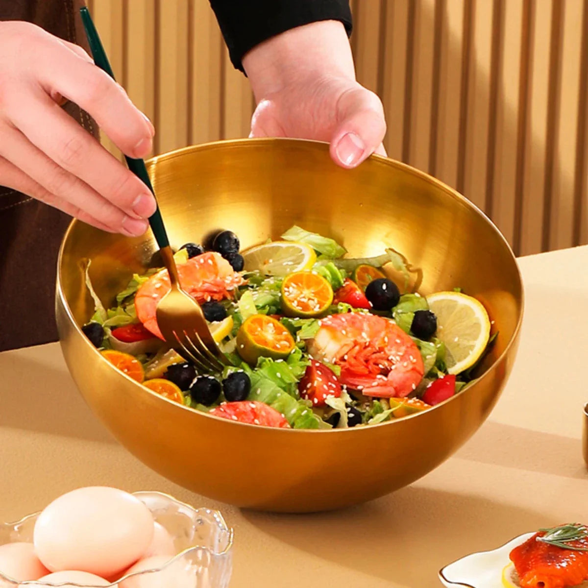 AURABOWL – Elegant Stainless Steel Serving Bowl for Everyday Dining