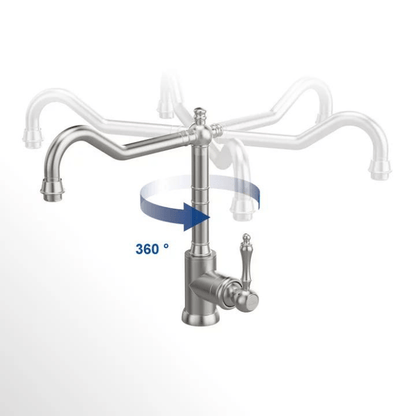 ORNAVIA – Gold Kitchen Faucet with Swiveling Spout & Vintage Design