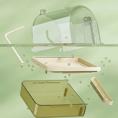 AVIFLOW – Hanging Clear Bird Bath with Automatic Water Circulation System
