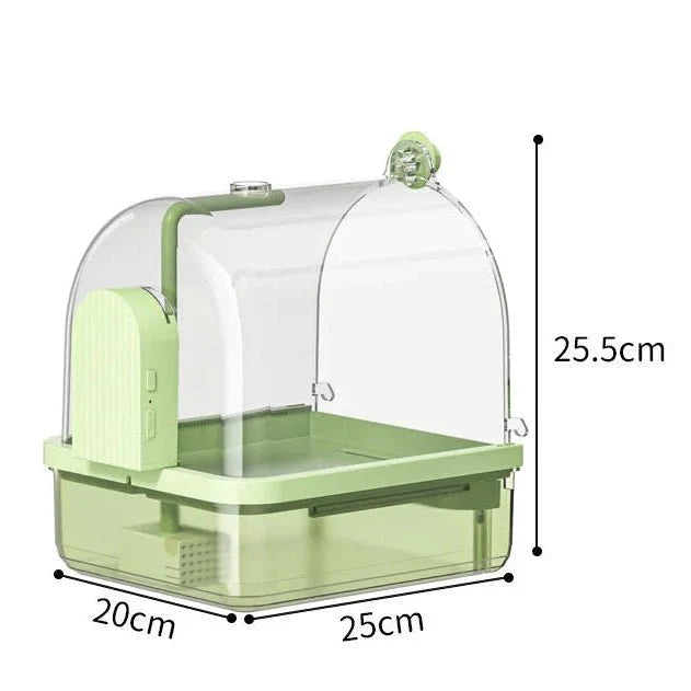 AVIFLOW – Hanging Clear Bird Bath with Automatic Water Circulation System