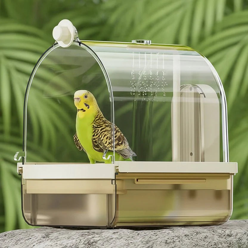 AVIFLOW – Hanging Clear Bird Bath with Automatic Water Circulation System