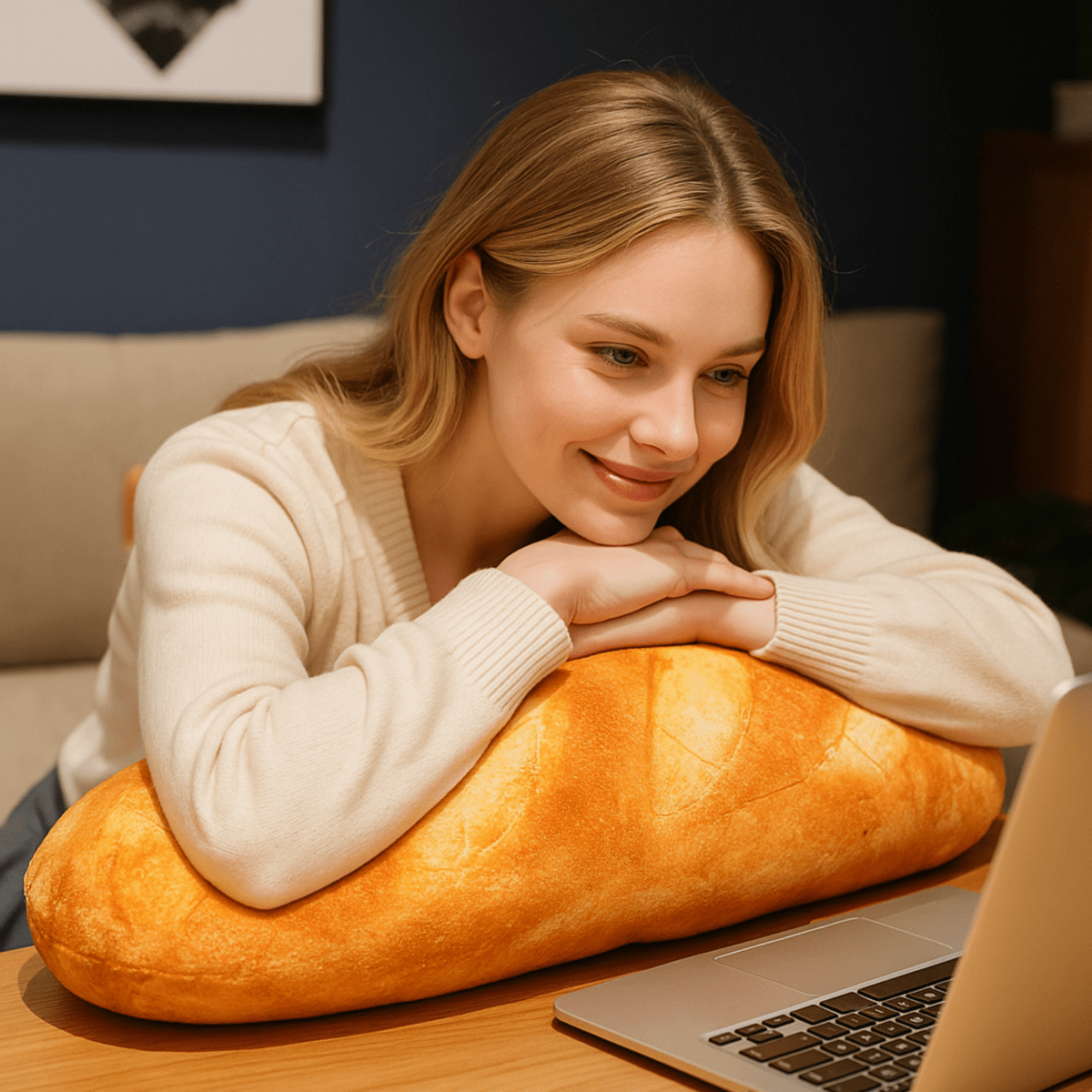 BAGUETTINA – Plush French Bread Pillow for Cozy Comfort