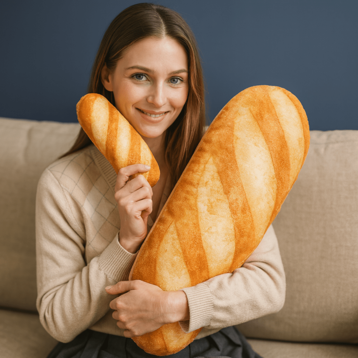 BAGUETTINA – Plush French Bread Pillow for Cozy Comfort