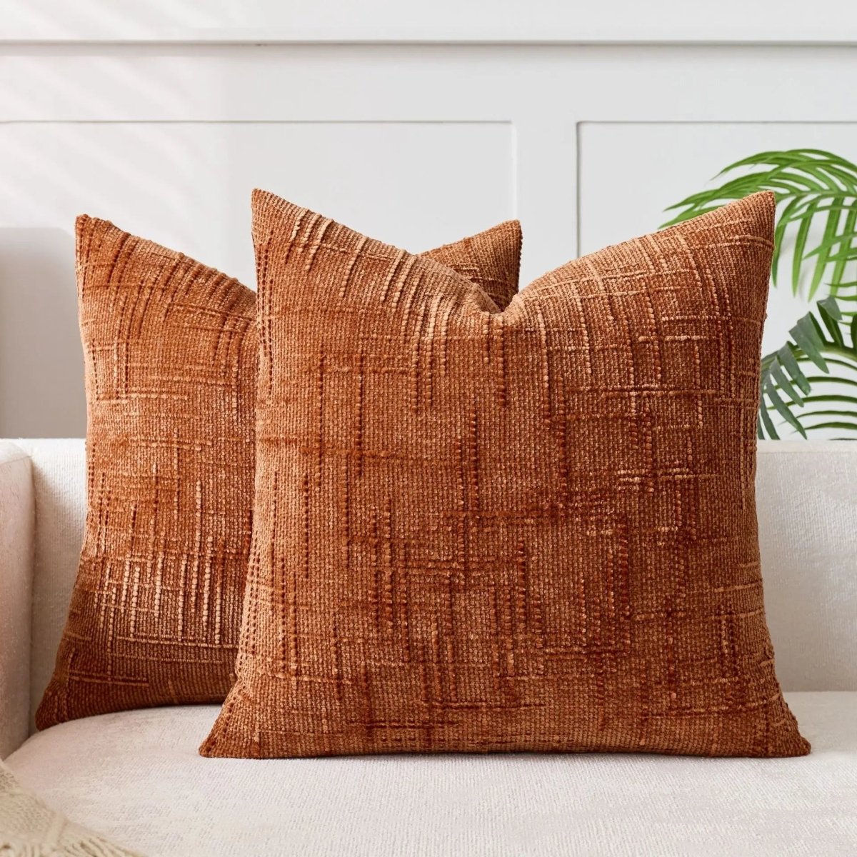 BAMBOCHEN – Chenille Decorative Throw Pillow with Bamboo Texture