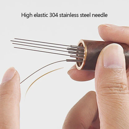 BARISTAPRO – Precision Espresso Tamper with Stainless Steel Needles and Wooden Handle