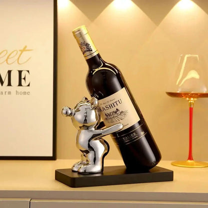 Bearwine Rack – Decorative Ceramic Wine Holder with Playful Bear Design