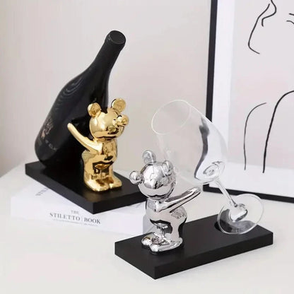 Bearwine Rack – Decorative Ceramic Wine Holder with Playful Bear Design