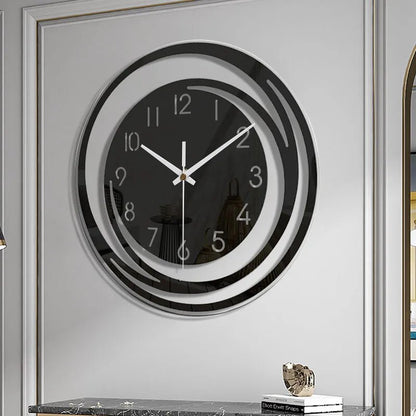 BLACKHOUR – Modern Black Acrylic Wall Clock with Silent Operation