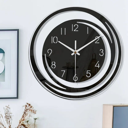 BLACKHOUR – Modern Black Acrylic Wall Clock with Silent Operation