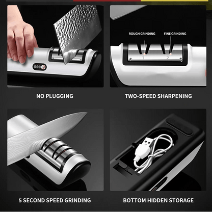 BLADECHARGE – Automatic Electric Knife Sharpener with 3-Speed Functionality