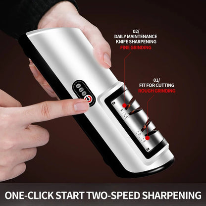 BLADECHARGE – Automatic Electric Knife Sharpener with 3-Speed Functionality