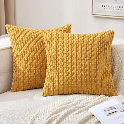 BOHOSTRIPÉ – Boho Stripe Corduroy Throw Pillow for Cozy Home Decor