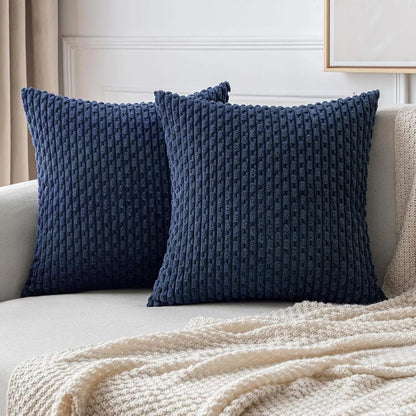 BOHOSTRIPÉ – Boho Stripe Corduroy Throw Pillow for Cozy Home Decor