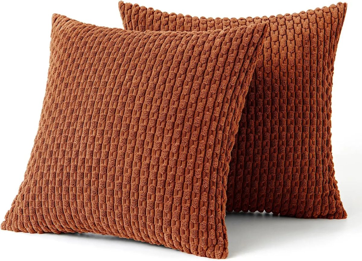 BOHOSTRIPÉ – Boho Stripe Corduroy Throw Pillow for Cozy Home Decor