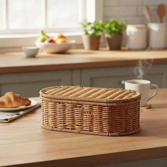 BOHOVINE – Bohemian Imitation Rattan Storage Basket for Elegant Organization