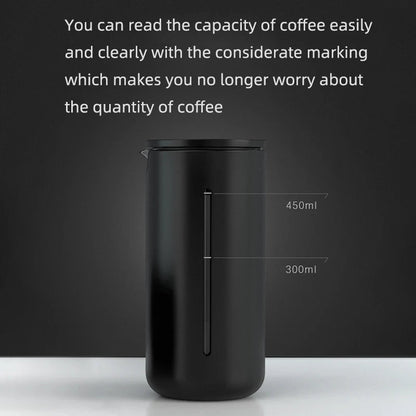 BREWVOYAGE – Lightweight 450ml French Press Coffee Maker with Stainless Steel Filter for Travel
