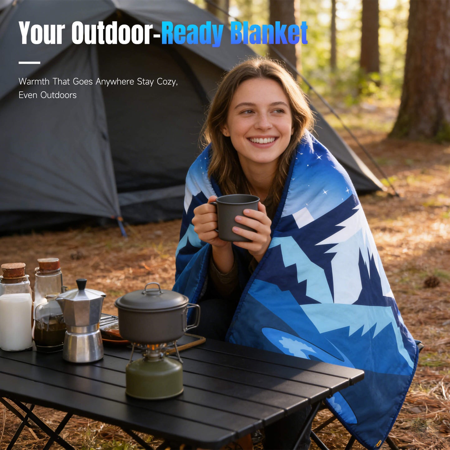 Waterproof Stadium Blanket with Sherpa Lining for Stadium 51''×59''