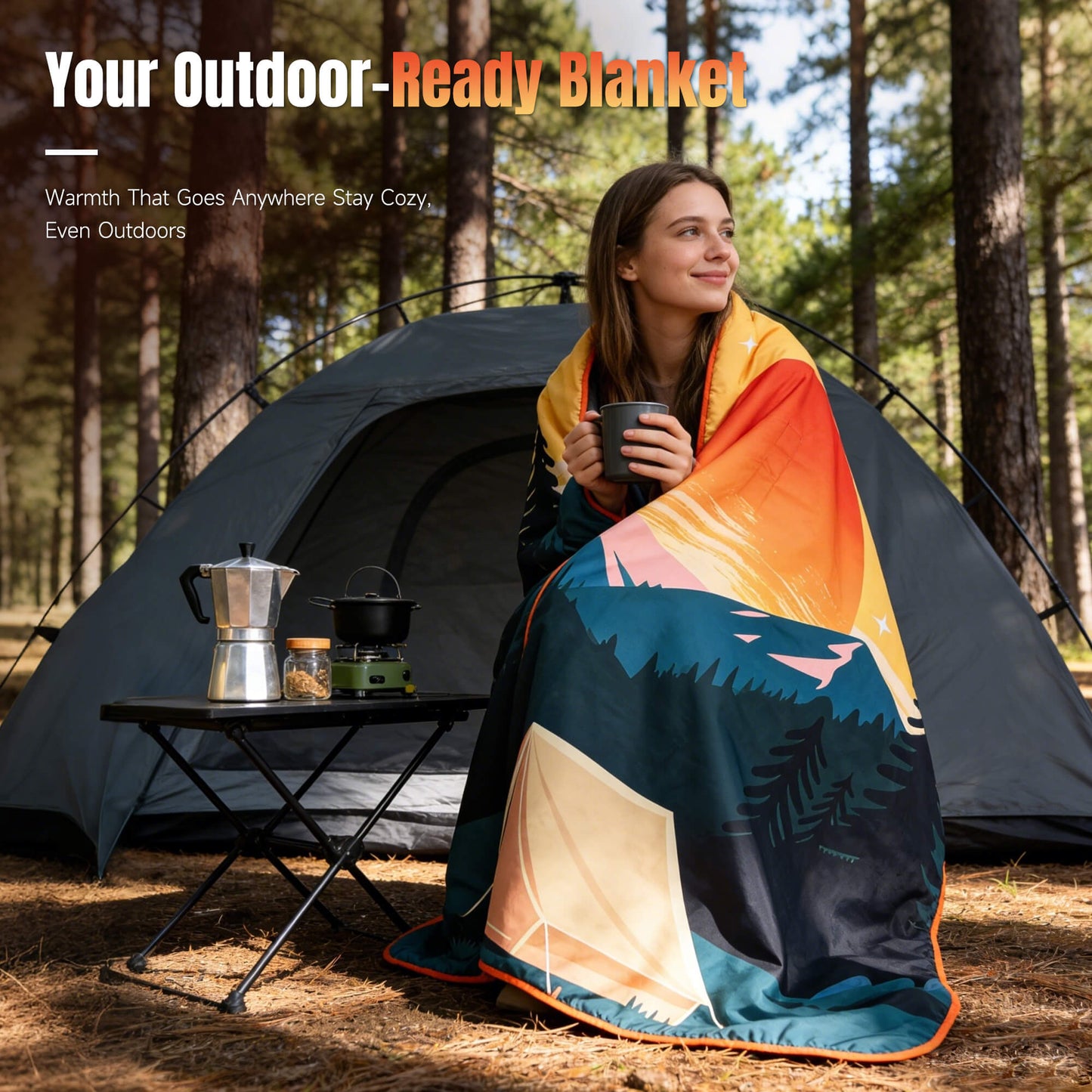 Waterproof Stadium Blanket with Sherpa Lining for Stadium 51''×59''