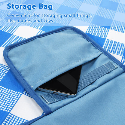 Warp Knit Fabric Camping Waterproof Throw Blanket  for Summer, 60”x 80”