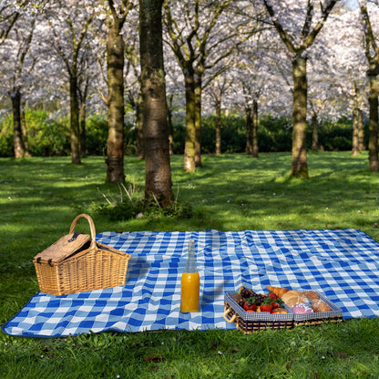 Warp Knit Fabric Camping Waterproof Throw Blanket  for Summer, 60”x 80”