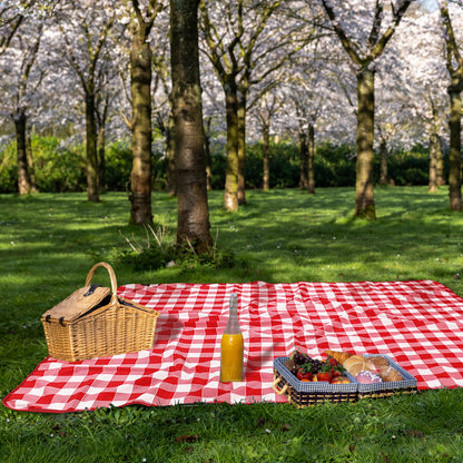 Warp Knit Fabric Camping Waterproof Throw Blanket  for Summer, 60”x 80”