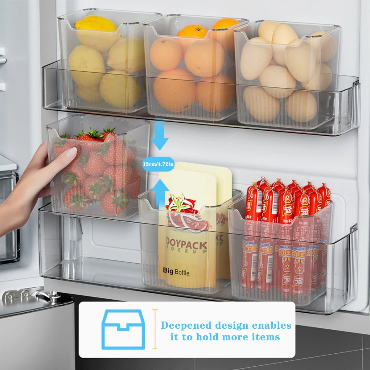 CHILLKEEP – Transparent Refrigerator Boxes for Tidy Door & Shelf Storage