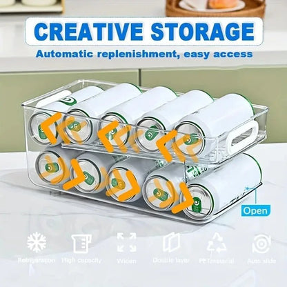 CHILLTIER – 2-Tier Rolling Can Dispenser for Organized Refrigerators