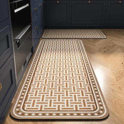 CLEANLY SOFTSTEP – Non-Slip Crystal Velvet Kitchen Mat for Elegant Home Comfort