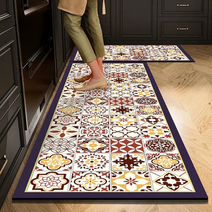 CLEANLY SOFTSTEP – Non-Slip Crystal Velvet Kitchen Mat for Elegant Home Comfort