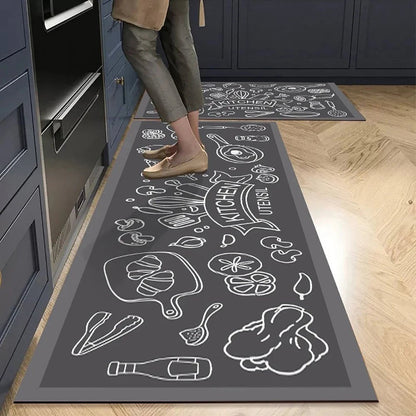 CLEANLY SOFTSTEP – Non-Slip Crystal Velvet Kitchen Mat for Elegant Home Comfort