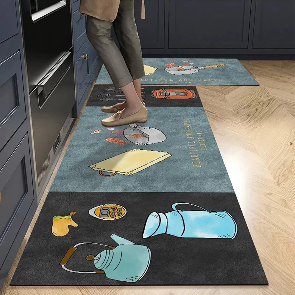 CLEANLY SOFTSTEP – Non-Slip Crystal Velvet Kitchen Mat for Elegant Home Comfort