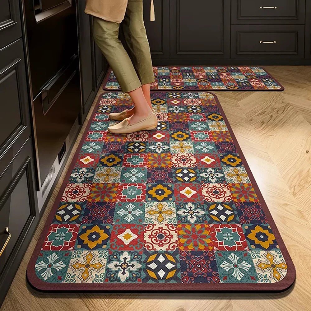 CLEANLY SOFTSTEP – Non-Slip Crystal Velvet Kitchen Mat for Elegant Home Comfort